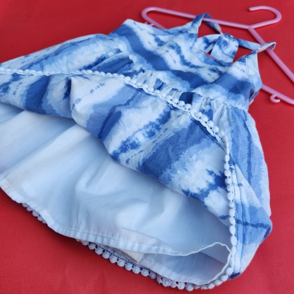 Max Studio Kids Size 3T  Blue Tie Dye Cotton Sundress - Picture 2 of 3